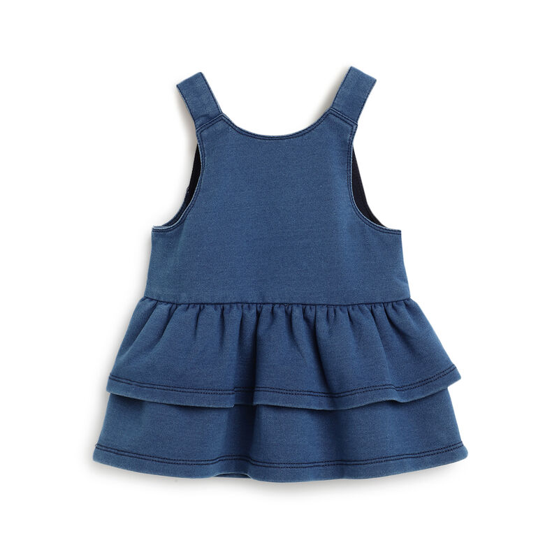 Girls Medium Blue Applique Overall Skirt image number 1